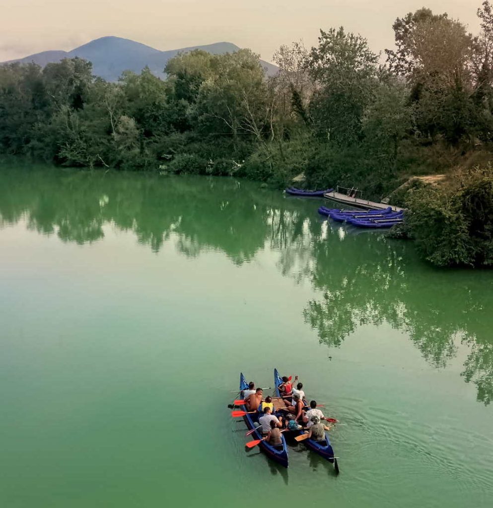 in canoa sul fiume ombrone
