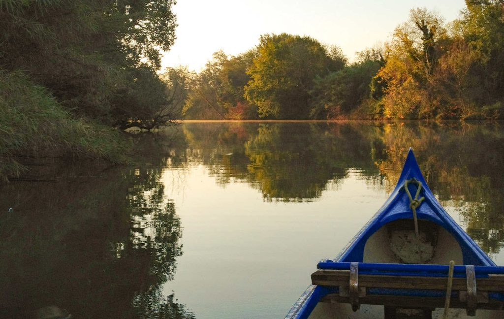 in canoa sul fiume ombrone